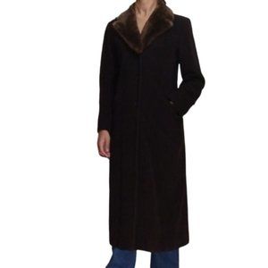 Beautiful Long Brown Fur Trench Coat